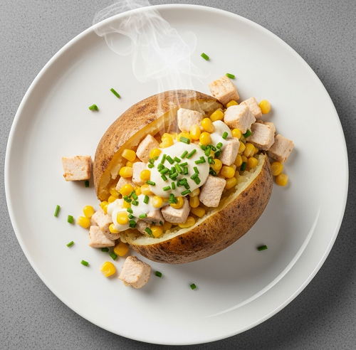 Baked Potato With Chicken, Sweetcorn & Mayo 
